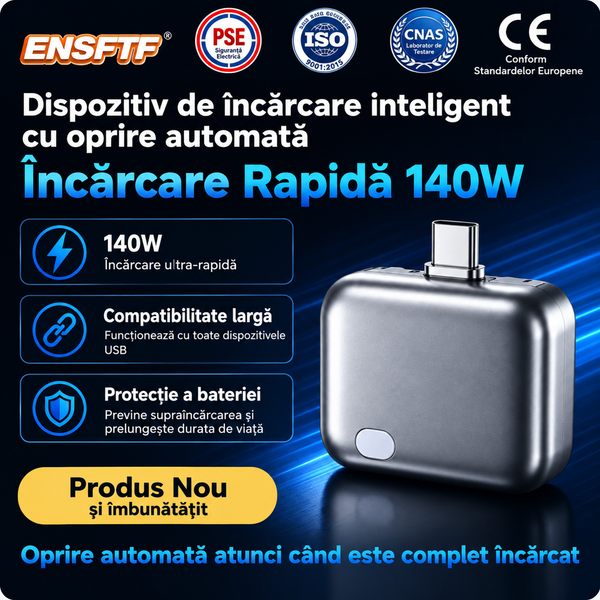 Încărcător Rapid USB-C cu Oprire Automată